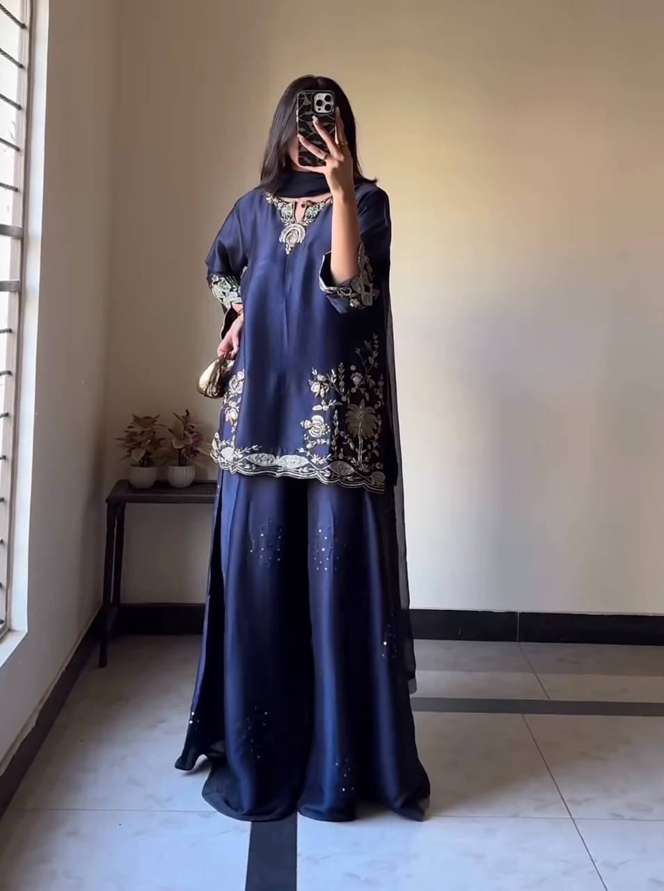 Modern Noir Sapphire Trimmed Couture